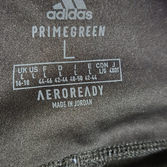 Adidas Aeroready Black 3 Strip Athleisure Workout Biker Short Size L - Picture 8 of 11